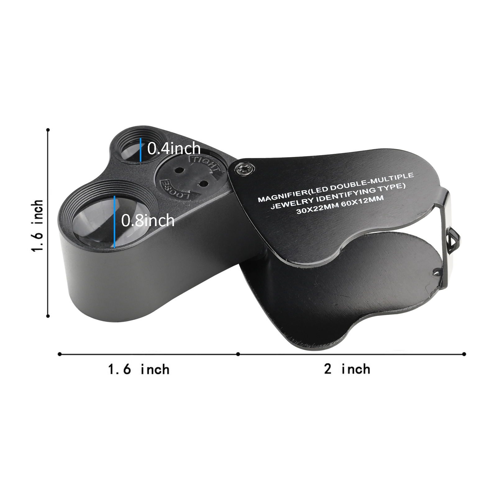 Stonego 1pc 30x Magnification Foldable Pocket Jewelry Loupe Magnifier,  Portable Magnifying Glass Eye Loop For Jewelers, Gems, Rhinestones, Plants,  Coins